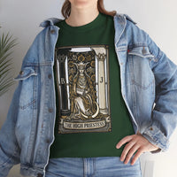 The High Priestess Tarot Card T-Shirt - Heavy Cotton Classic Fit Tee - Unisex White