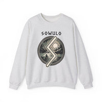 Sowulo Rune Sun Compass Sweatshirt - Heavy Blend Crewneck Fleece - Unisex White