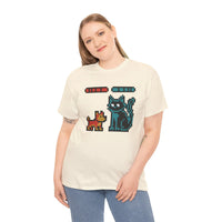 8-Bit Pixel Gaming Dogs Boss Fight T-Shirt - Heavyweight 100% Cotton Classic Fit - Unisex White
