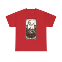 Moonlight Wolves Tarot Graphic T-Shirt - Heavy Cotton Classic Fit Crewneck - Unisex White