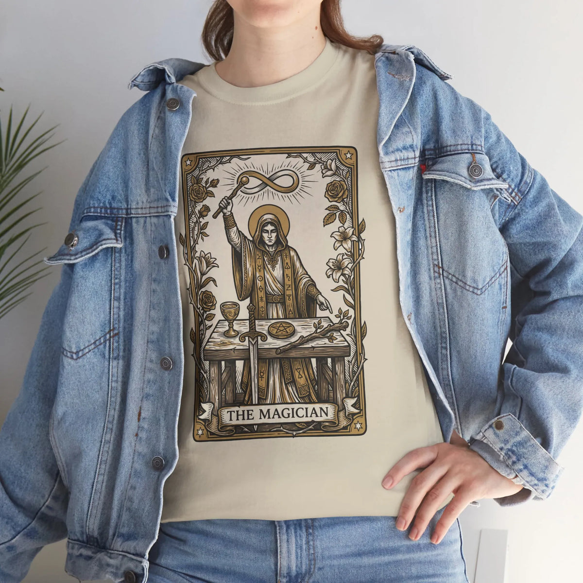 The Magician Tarot Card T-Shirt - Heavyweight 100% Cotton Classic Tee - Unisex White