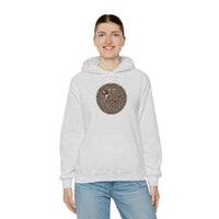 Norse Knotwork Hound Hoodie - Heavyweight Cotton Blend Pullover - Unisex White