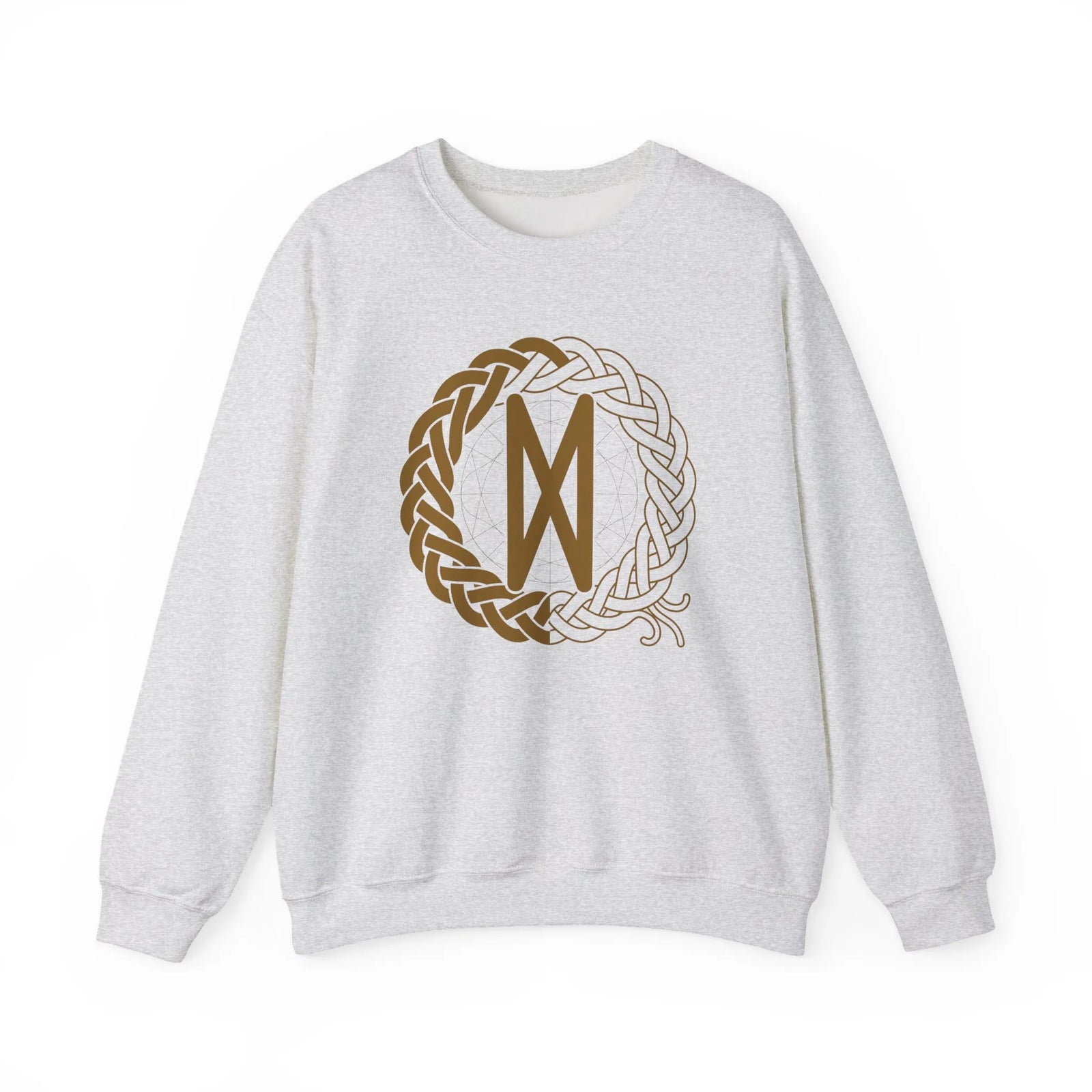 Dagaz Rune Dawn & Dusk Sweatshirt - Heavy Blend Classic Fit Crewneck - Unisex White