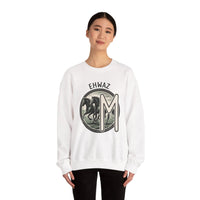 Ehwaz Divine Twins Horse Sweatshirt - Heavy Blend Cotton Blend Crewneck - Unisex White