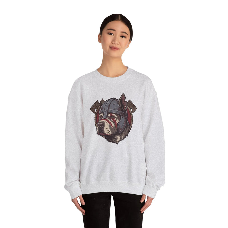 Warpaint Viking Berserker Dog Sweatshirt - Durable Cotton Blend Fleece Crew - Unisex White