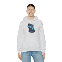 Hagalaz Rune Stone Graphic Hoodie - Heavy Blend Fleece Pullover - Unisex White