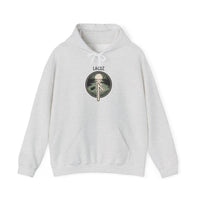 Laguz Rune Water Moon Graphic Hoodie - Medium-Heavy Cotton Blend Pullover - Unisex White