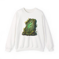 Fehu Wealth Rune Sweatshirt - Heavy Blend Fleece Crewneck - Unisex White