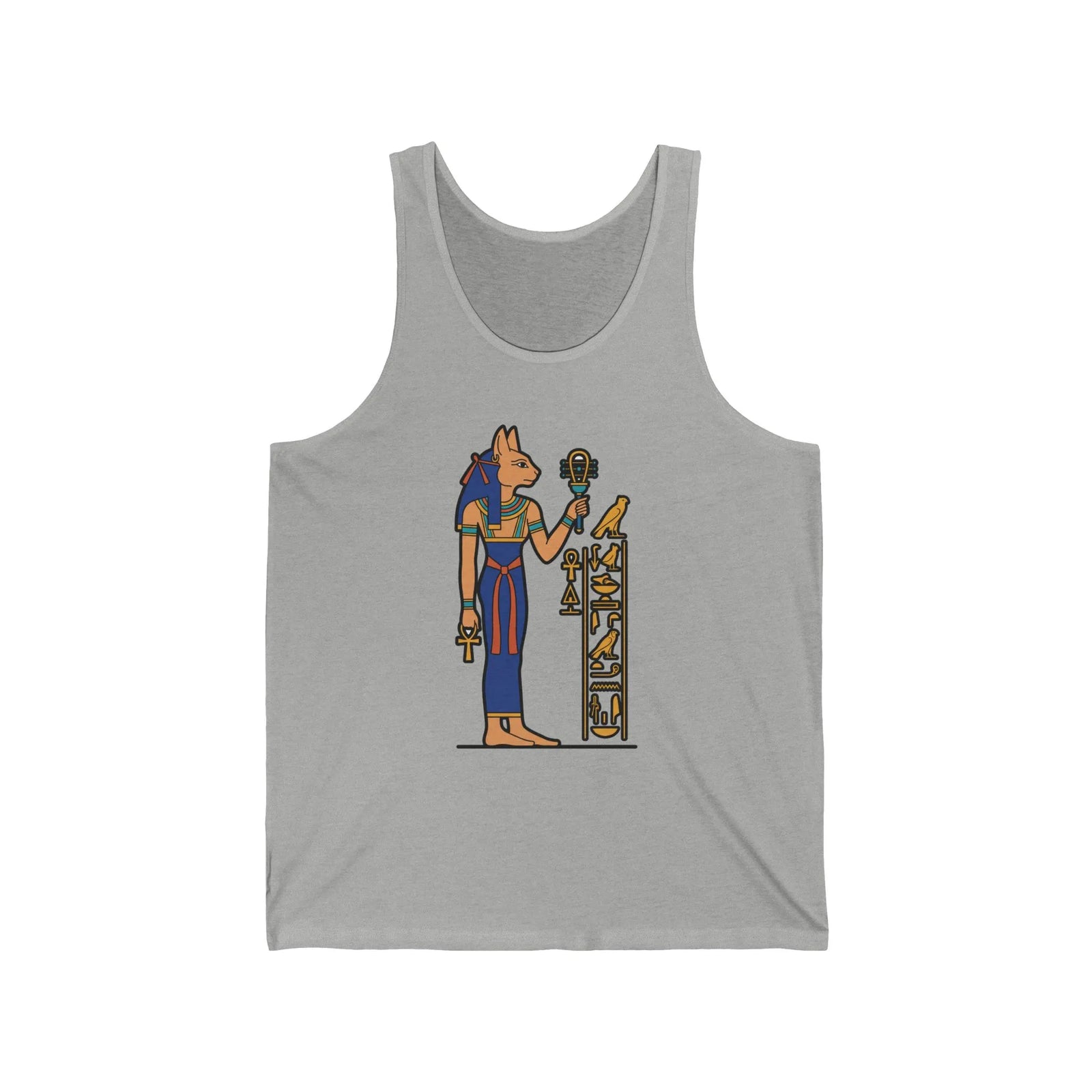 Bastet Sphynx Pharaoh Cat Tank Top - Lightweight Retail Fit Jersey - Unisex White