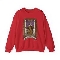 Justice Tarot Card Sweatshirt - Heavy Blend Cotton Poly Crewneck - Unisex White