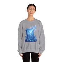 Tiwaz Rune Sword Graphic Sweatshirt - Heavy Blend Crewneck Fit - Unisex White