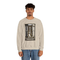 The High Priestess Tarot Card Sweatshirt - Heavy Blend Fleece Crewneck - Unisex White