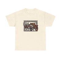 Freyja's Cats Chariot Graphic T-Shirt - Heavy Cotton Classic Fit Tee - Unisex White