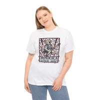 Guitar Solo Rocker Cat T-Shirt - Heavy Cotton Classic Fit Tee - Unisex White
