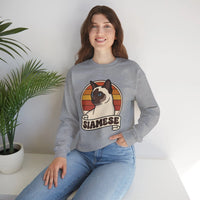 Siamese Retro 70s Sunset Sweatshirt - Heavy Blend Fleece Crewneck - Unisex Ash