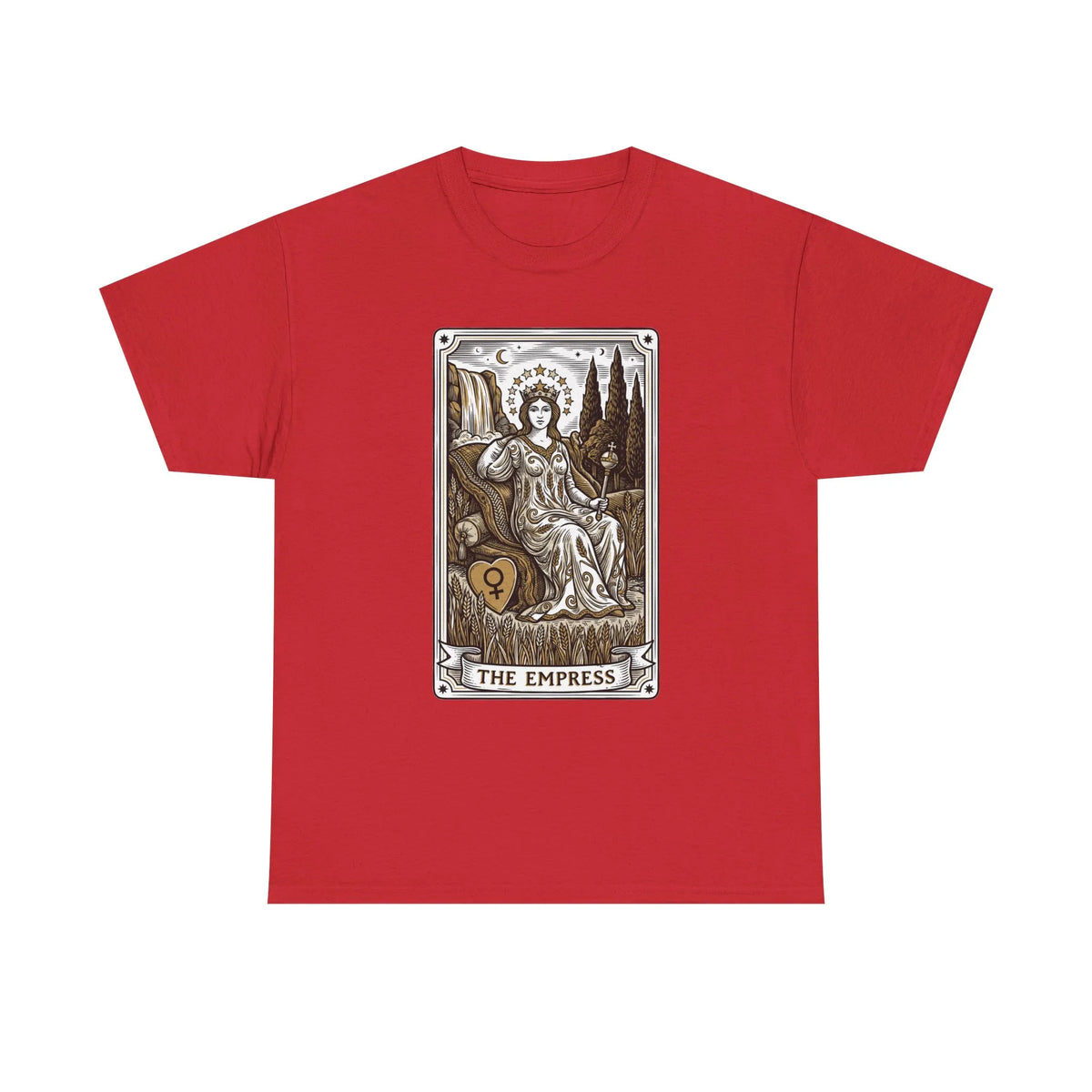 Empress Tarot Card Graphic T-Shirt - Heavy Cotton Classic Fit Tee - Unisex White