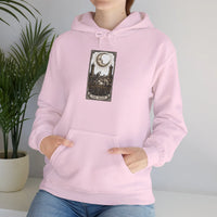 Moon Tarot Card Graphic Hoodie - Soft Fleece Blend Pullover - Unisex Ash