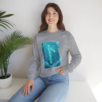 Laguz Water Rune Symbol Sweatshirt - Heavy Blend Crewneck Fleece - Unisex Ash Gray