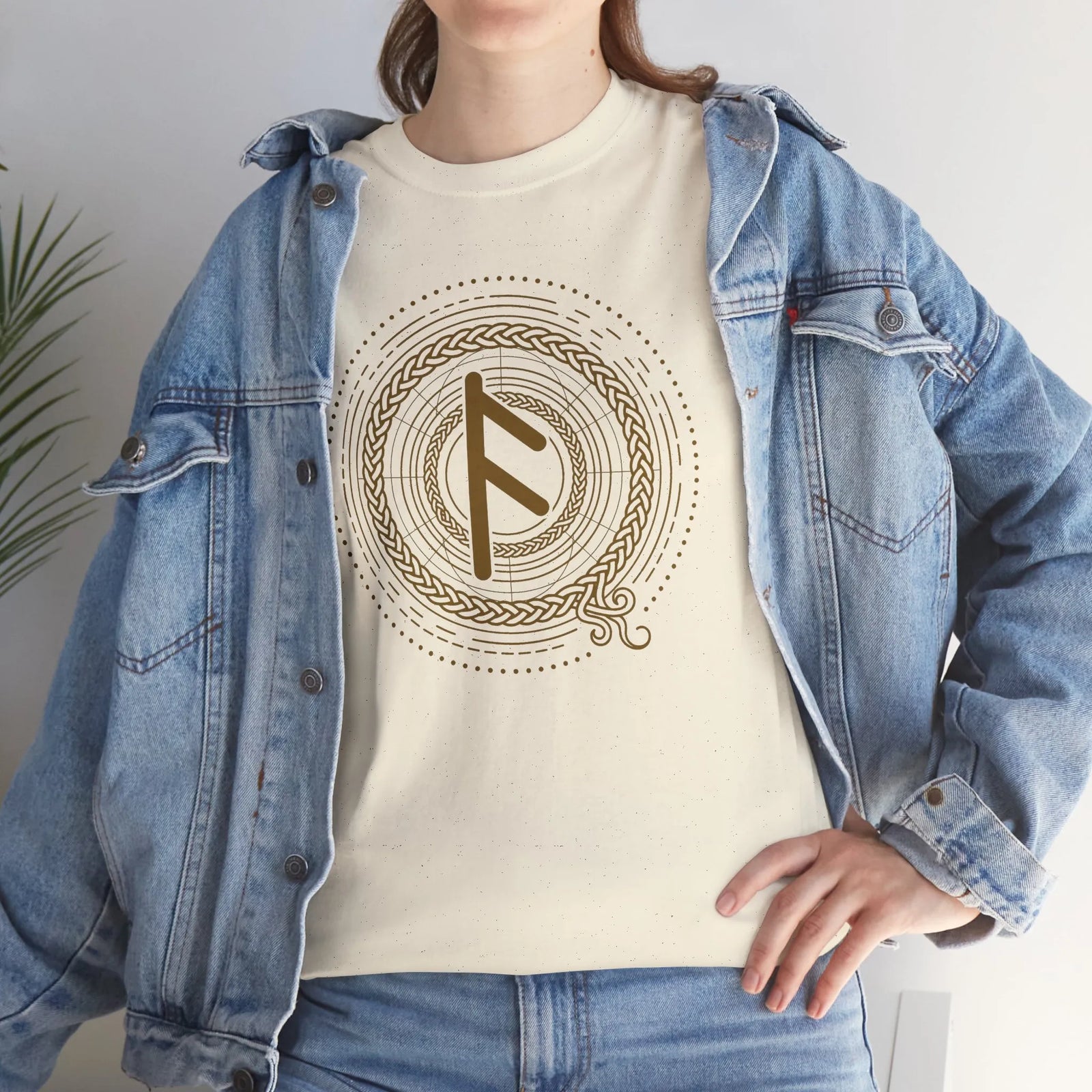 Ansuz Rune Divine Speech T-Shirt - Heavy Cotton Classic Fit Tee - Unisex White
