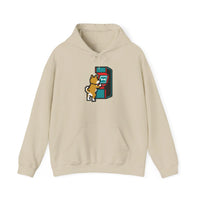 8-Bit Pixel Gaming Dogs Hoodie - Soft Cotton Blend Pullover Fleece - Unisex White