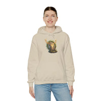 Elhaz Protection Rune Antler Hoodie - Heavy Blend Cotton Blend Pullover - Unisex White