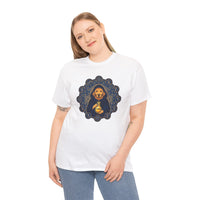 Alchemist Dog Sacred Geometry T-Shirt - Heavy Cotton Classic Fit Tee - Unisex White