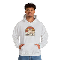 Ragdoll Cat Retro 70s Sunset Hoodie - Soft Blend Fleece Pullover Hoodie - Unisex White