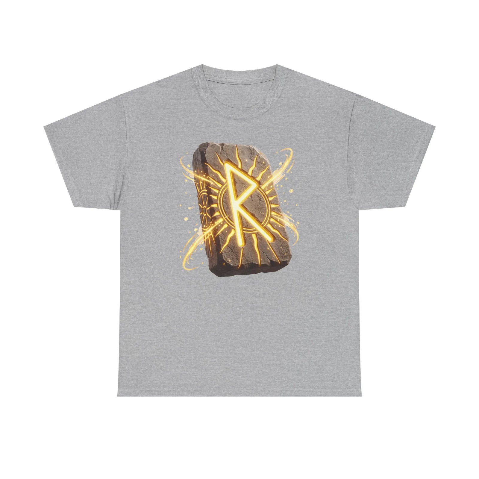 Raido Rune Journey T-Shirt - Heavyweight Cotton Classic Tee - Unisex White