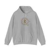 Raido Rune Journey Graphic Hoodie - Heavy Blend Fleece Pullover - Unisex White