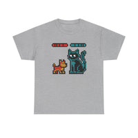 8-Bit Pixel Gaming Dogs Boss Fight T-Shirt - Heavyweight 100% Cotton Classic Fit - Unisex White
