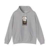 Moon Tarot Card Graphic Hoodie - Soft Fleece Blend Pullover - Unisex Ash