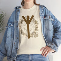 Elhaz Rune Protection Graphic T-Shirt - Heavyweight Cotton Classic Tee - Unisex White