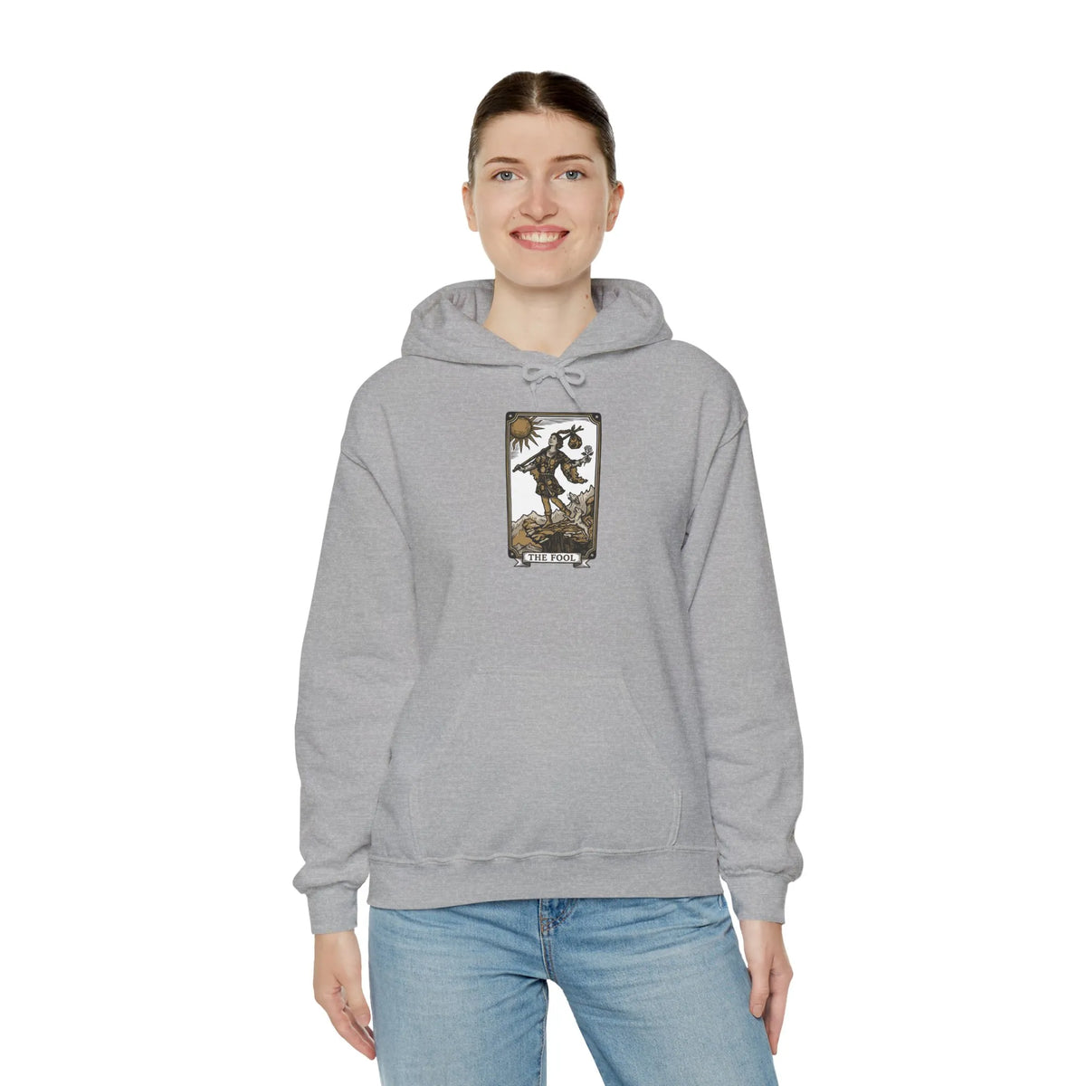 The Fool Tarot Card Hoodie - Heavy Blend Cotton Blend Pullover - Unisex White