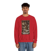 The Hermit Tarot Card Sweatshirt - Heavy Blend Crewneck Fleece - Unisex Off White