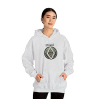 Ingwaz Rune Seed Symbol Hoodie - Heavy Blend Fleece Pullover - Unisex White