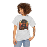 Retro 70s Sunset Rottweiler T-Shirt - Heavy Cotton Classic Fit Tee - Unisex Off White