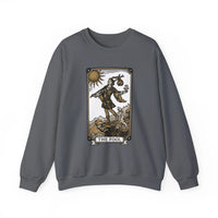 The Fool Tarot Card Graphic Sweatshirt - Heavy Blend Crewneck Fleece - Unisex White