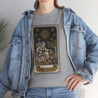 Tarot The Star Card Graphic T-Shirt - Heavy Cotton Classic Fit Tee - Unisex Off White
