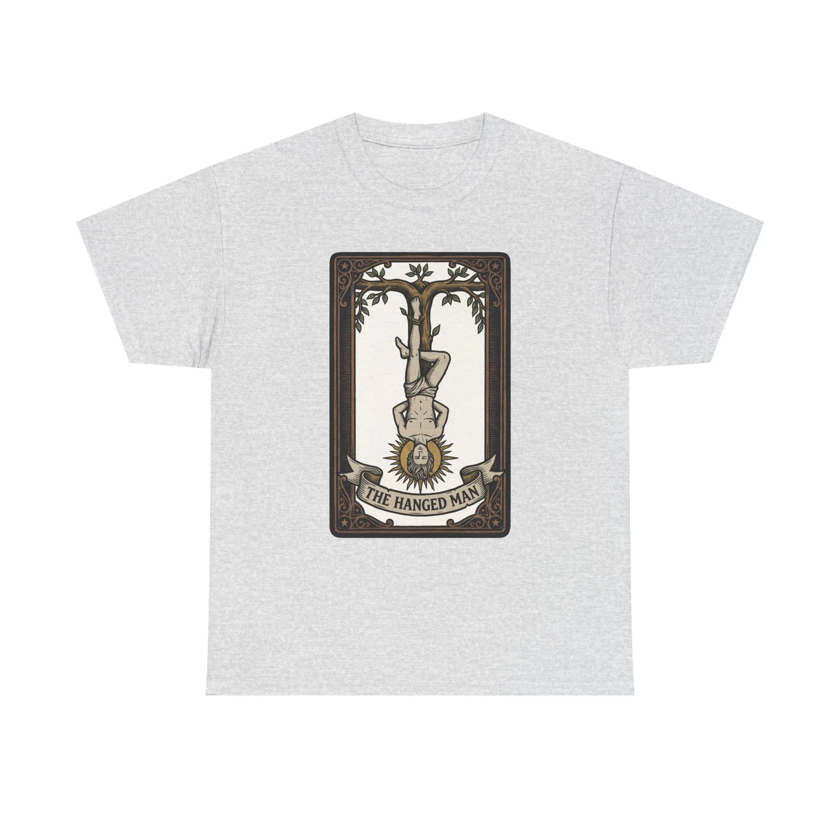 The Hanged Man Tarot Card T-Shirt - Heavy Cotton Classic Fit Tee - Unisex White