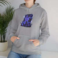 Thurisaz Rune Lightning Graphic Hoodie - Heavy Blend Fleece Pullover - Unisex White