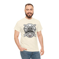 Heavy Metal Rocker Cat Drummer T-Shirt - Heavy Cotton Classic Fit Tee - Unisex White
