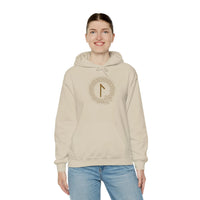 Laguz Rune Norse Knotwork Hoodie - Soft Cotton Poly Blend Pullover - Unisex White
