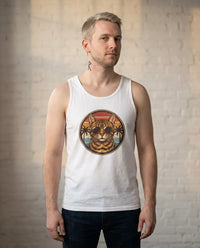 Cool Cat 70s Sunset Aviators Tank Top - Soft Lightweight Jersey Knit - Unisex Athletic Heather