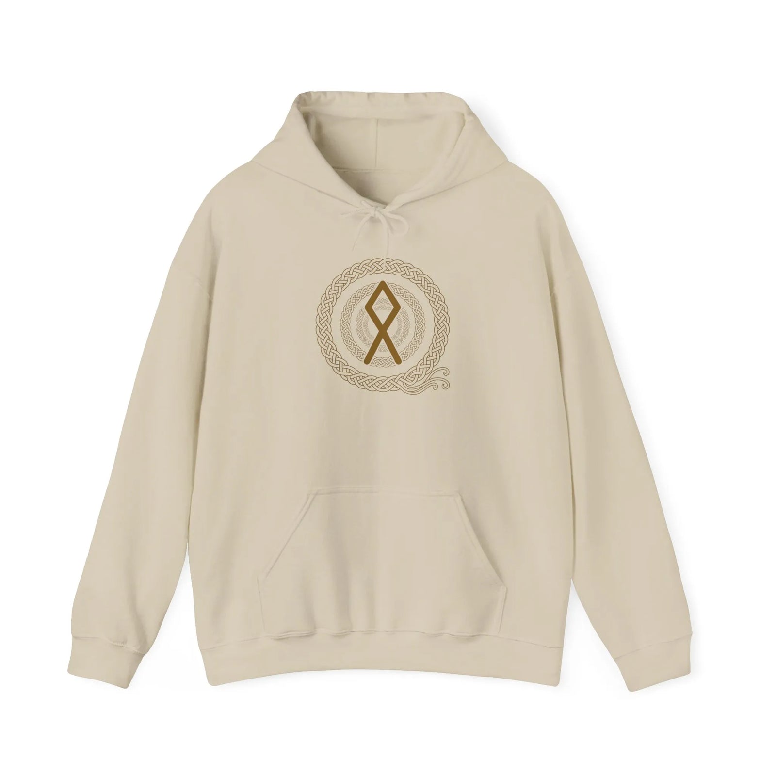 Othala Rune Norse Symbol Hoodie - Heavyweight Fleece Pullover - Unisex White