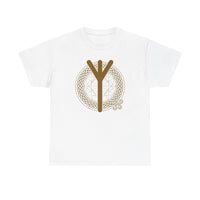Elhaz Rune Protection Graphic T-Shirt - Heavyweight Cotton Classic Tee - Unisex White