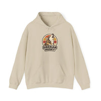 Siberian Husky Retro 70s Sunset Hoodie - Medium-Heavy Fleece Pullover - Unisex Ash