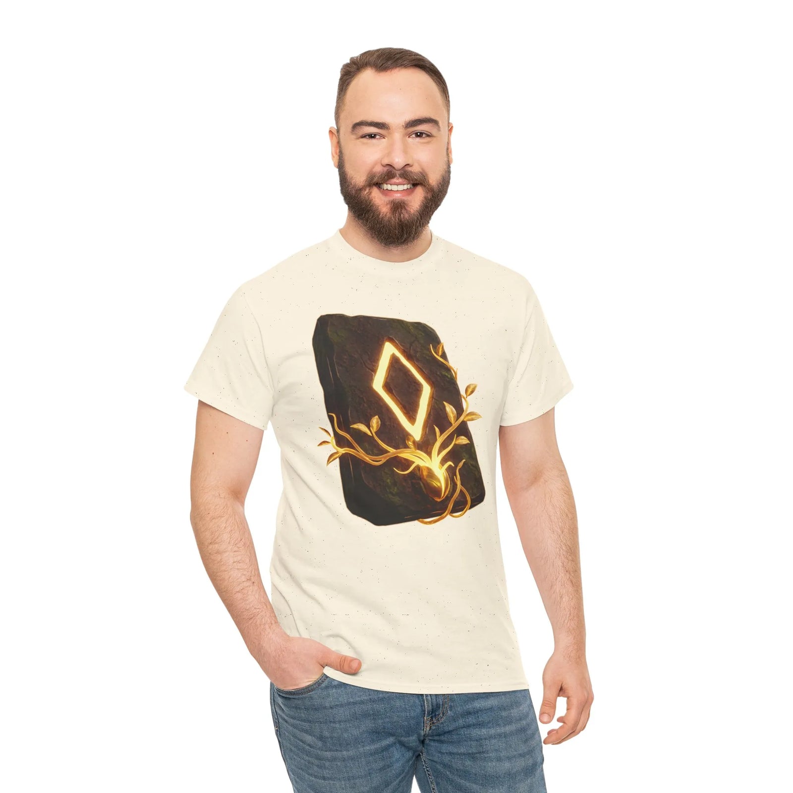 Ingwaz Rune Sacred Seed T-Shirt - Heavy Cotton Classic Fit Tee - Unisex White