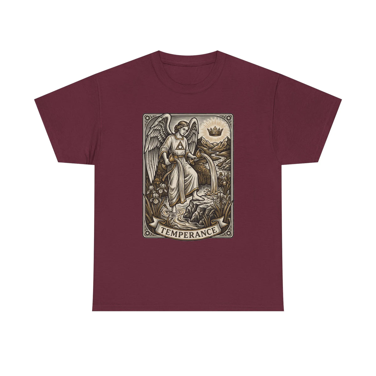 Temperance Angel Tarot Card T-Shirt - Heavy Cotton Classic Fit Tee - Unisex White