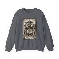 The Emperor Tarot Card Sweatshirt - Soft Durable Fleece Crewneck - Unisex White