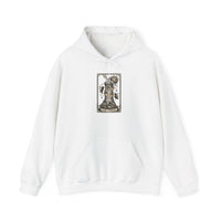 The Tower Tarot Card Hoodie - Heavy Blend Fleece Pullover - Unisex White